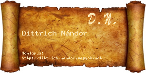 Dittrich Nándor névjegykártya